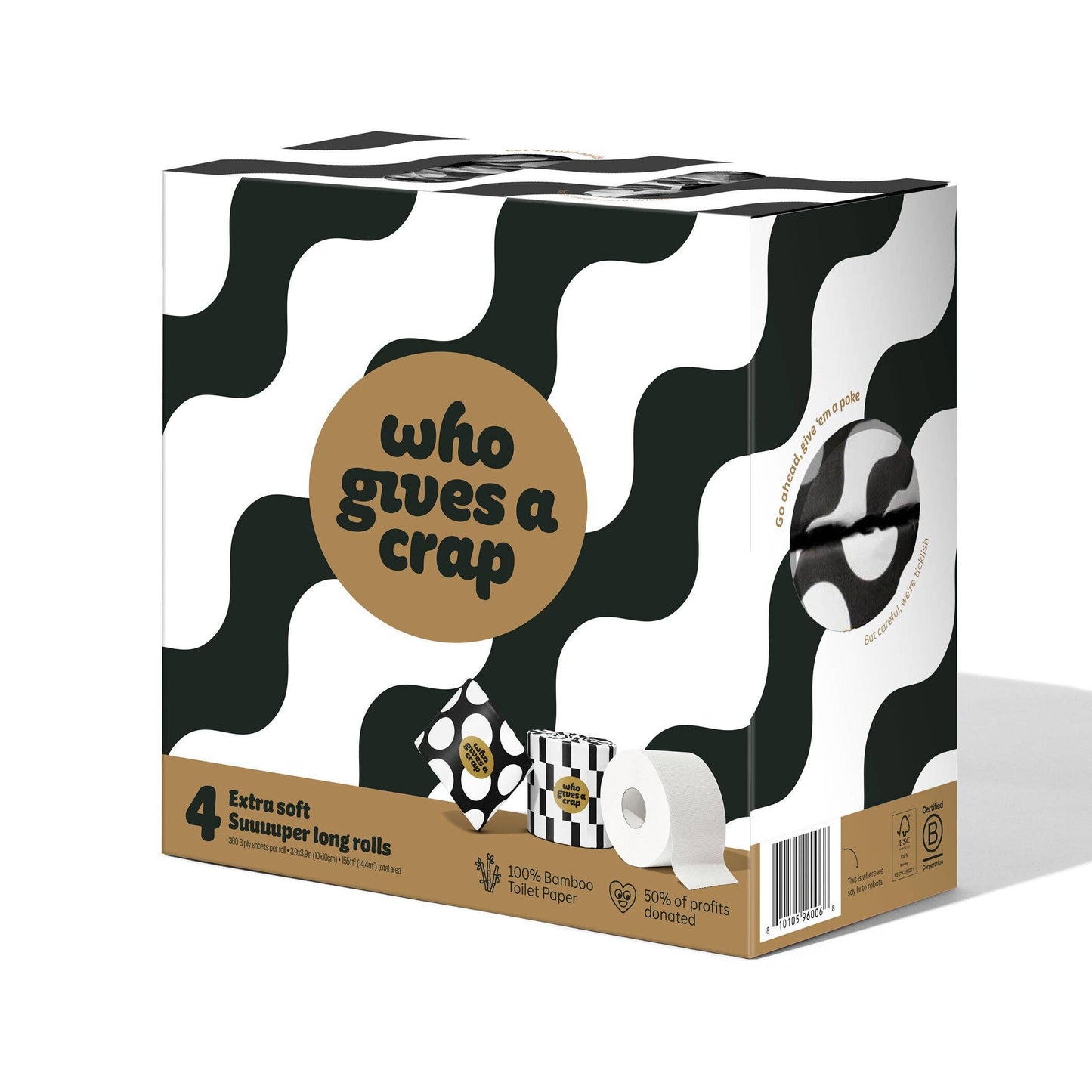 Premium 100% Bamboo Toilet Paper - 4 pack