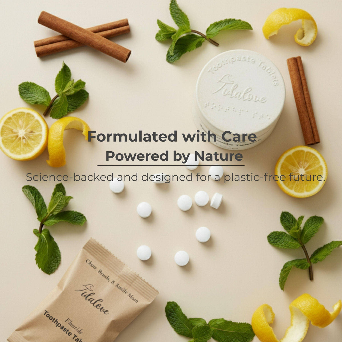 Fluoride Yuzu Mint Toothpaste Tablets