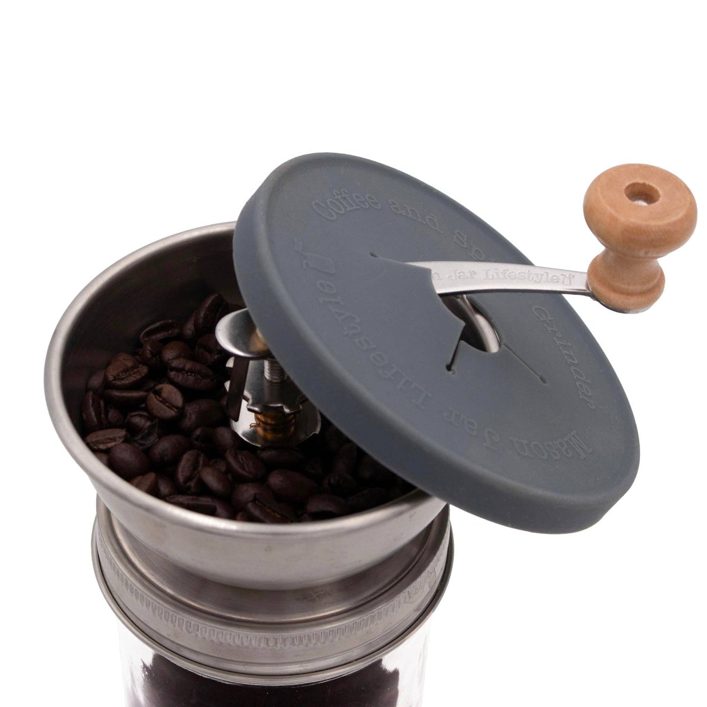 Coffee and Spice Grinder Lid for Mason Jars