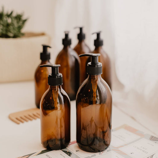 Amber Glass Pump bottle