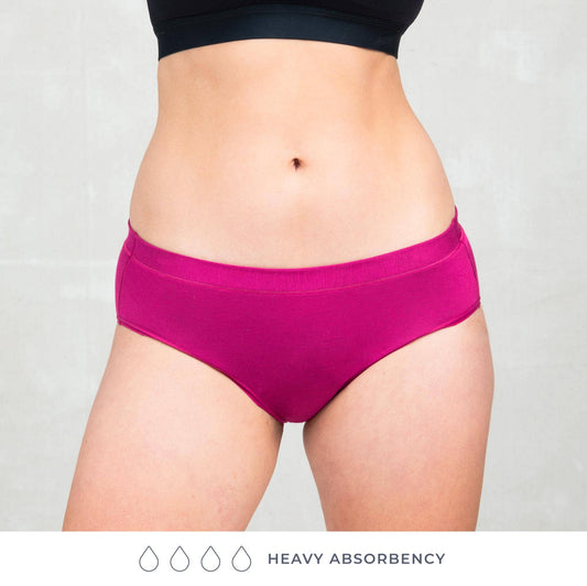 Leakproof Comfort Brief: Rich Ruby / XXL