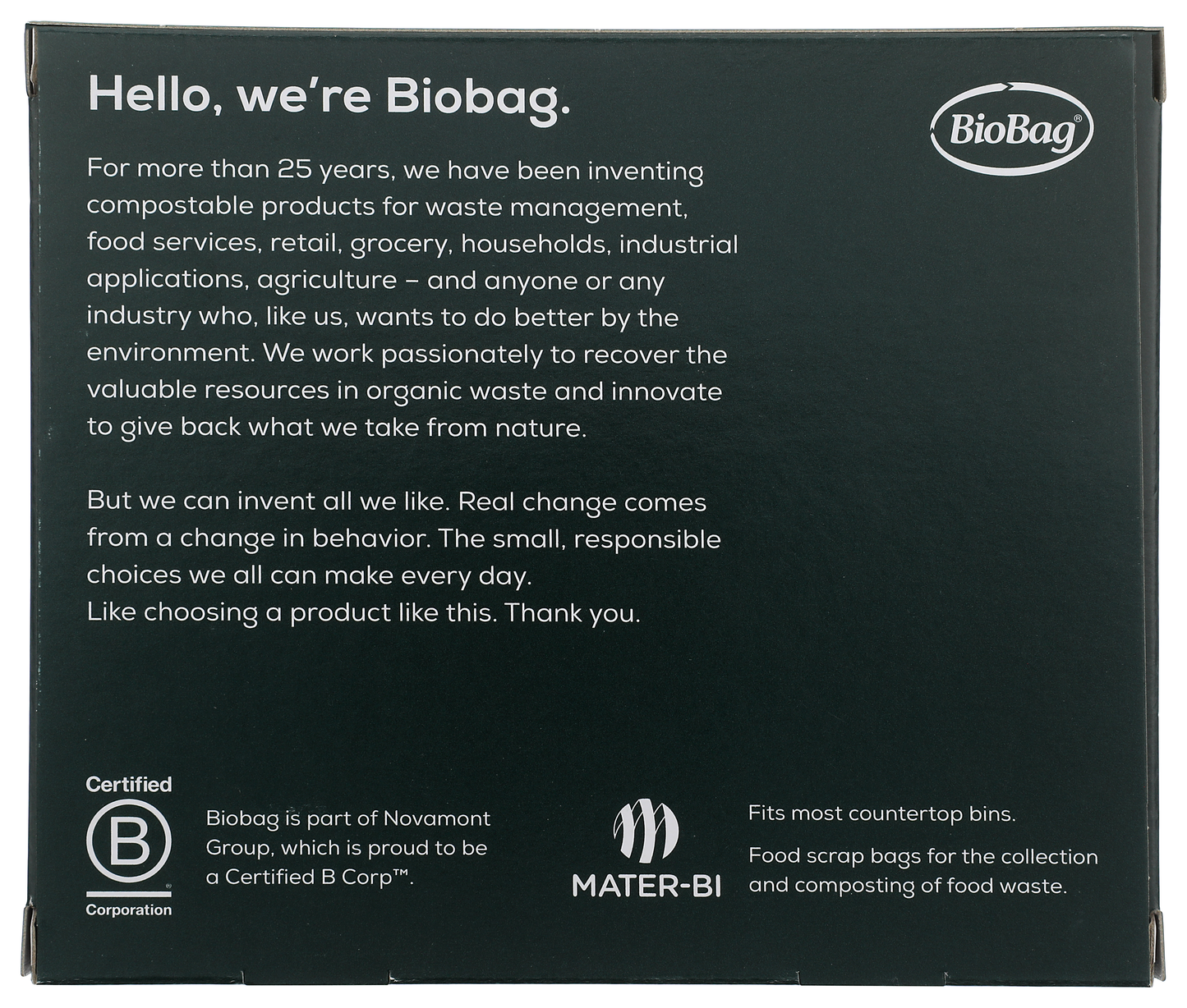 BioBag 100% Compostable 3-Gallon Food Waste Bag