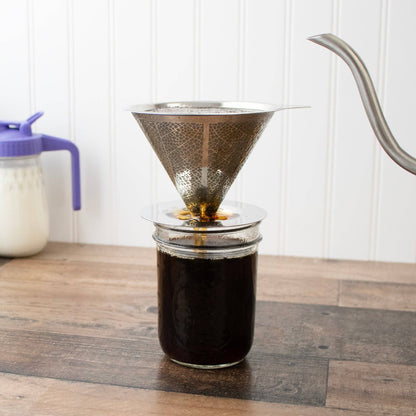 Stainless Steel Pour Over Drip Coffee Filter for Mason Jars