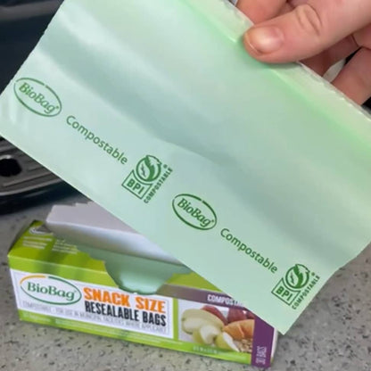 BioBag 100% Compostable Resealable Snack Bags