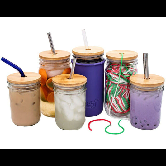 Bamboo Straw Hole Tumbler Lid for Mason Jars