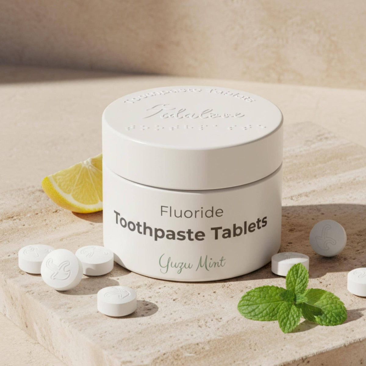 Fluoride Yuzu Mint Toothpaste Tablets