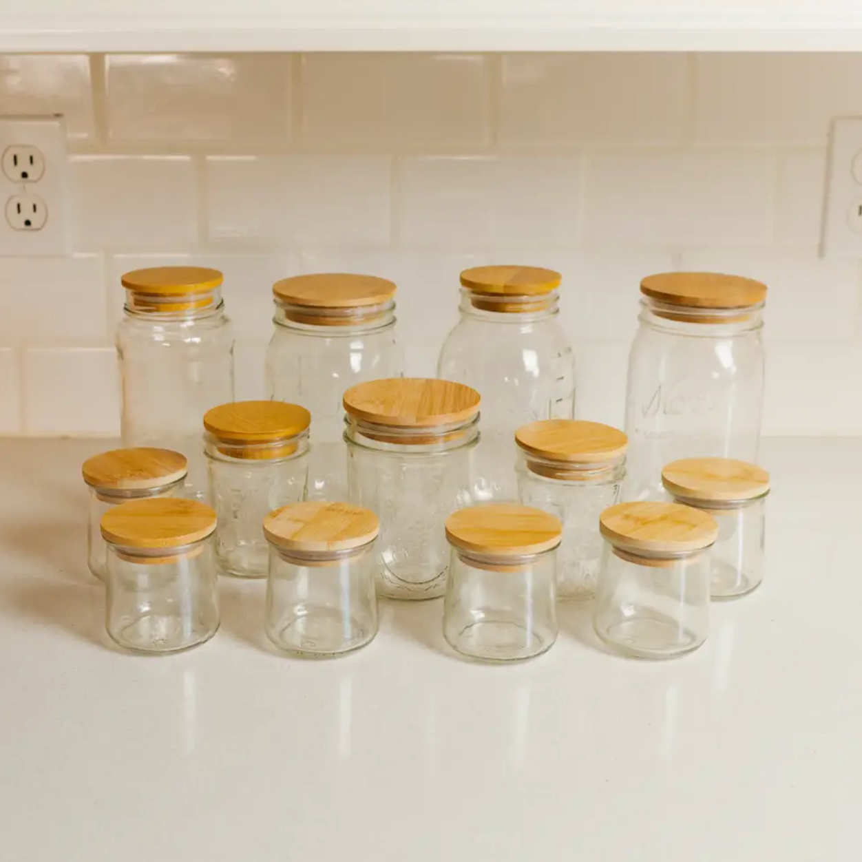 Bamboo Mason Jar Lid