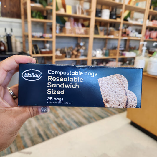 BioBag 100% Compostable Resealable Sandwich Bags